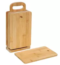 Zestaw desek śniadaniowych na stojaku bambusowe 6 sztuk