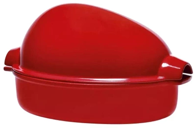 Ceramiczne naczynie do pieczenia drobiu Emile Henry czerwone XL