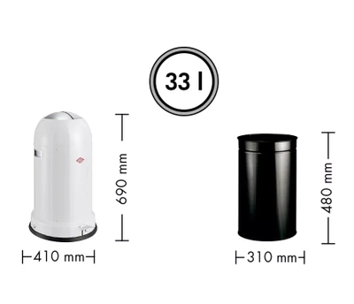 Kosz na śmieci Wesco Kickmaster Classic Line migdałowy